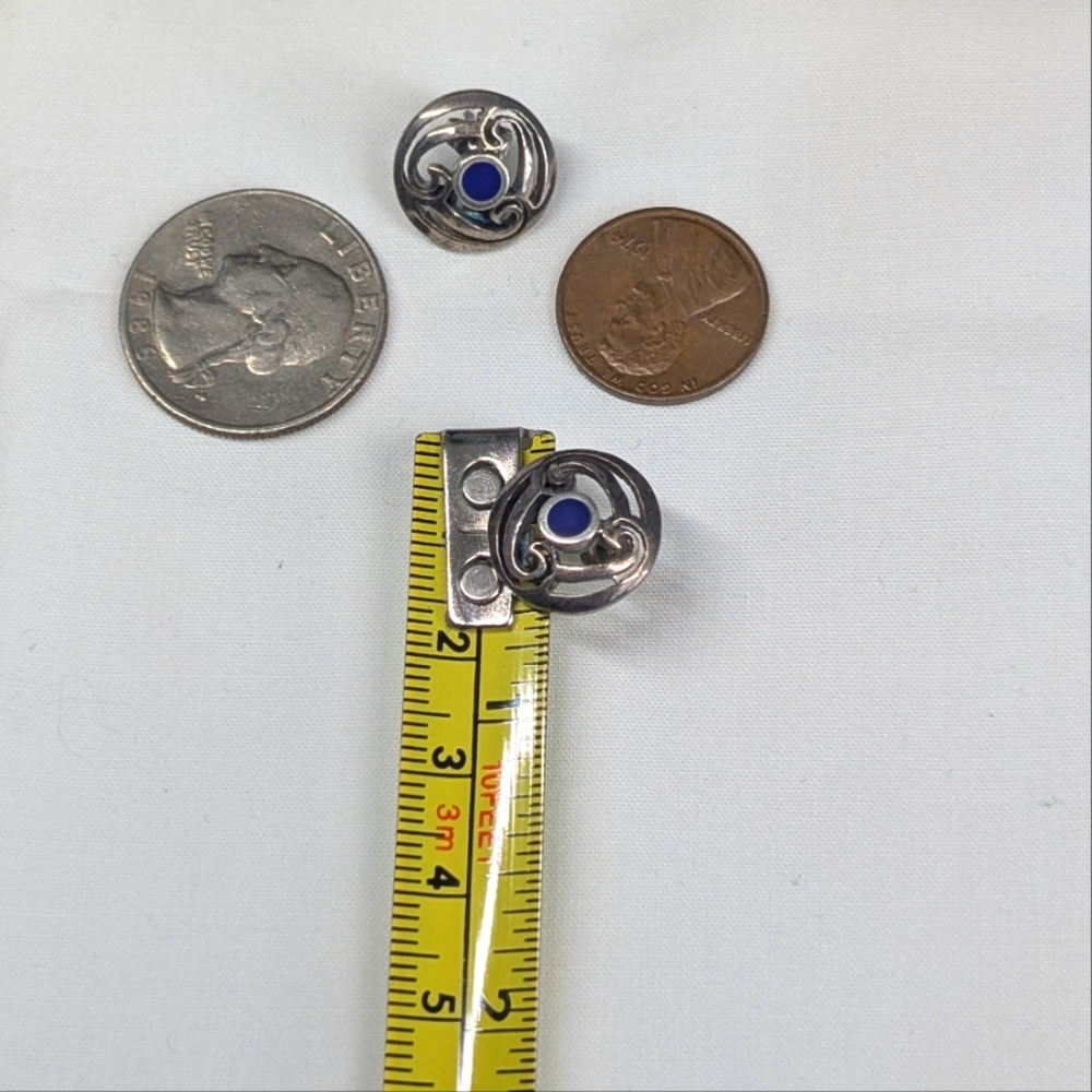 1970s Sterling Southwest Earrings - Vintage Everyday 925 Silver Jewelry - Picture 9 of 9